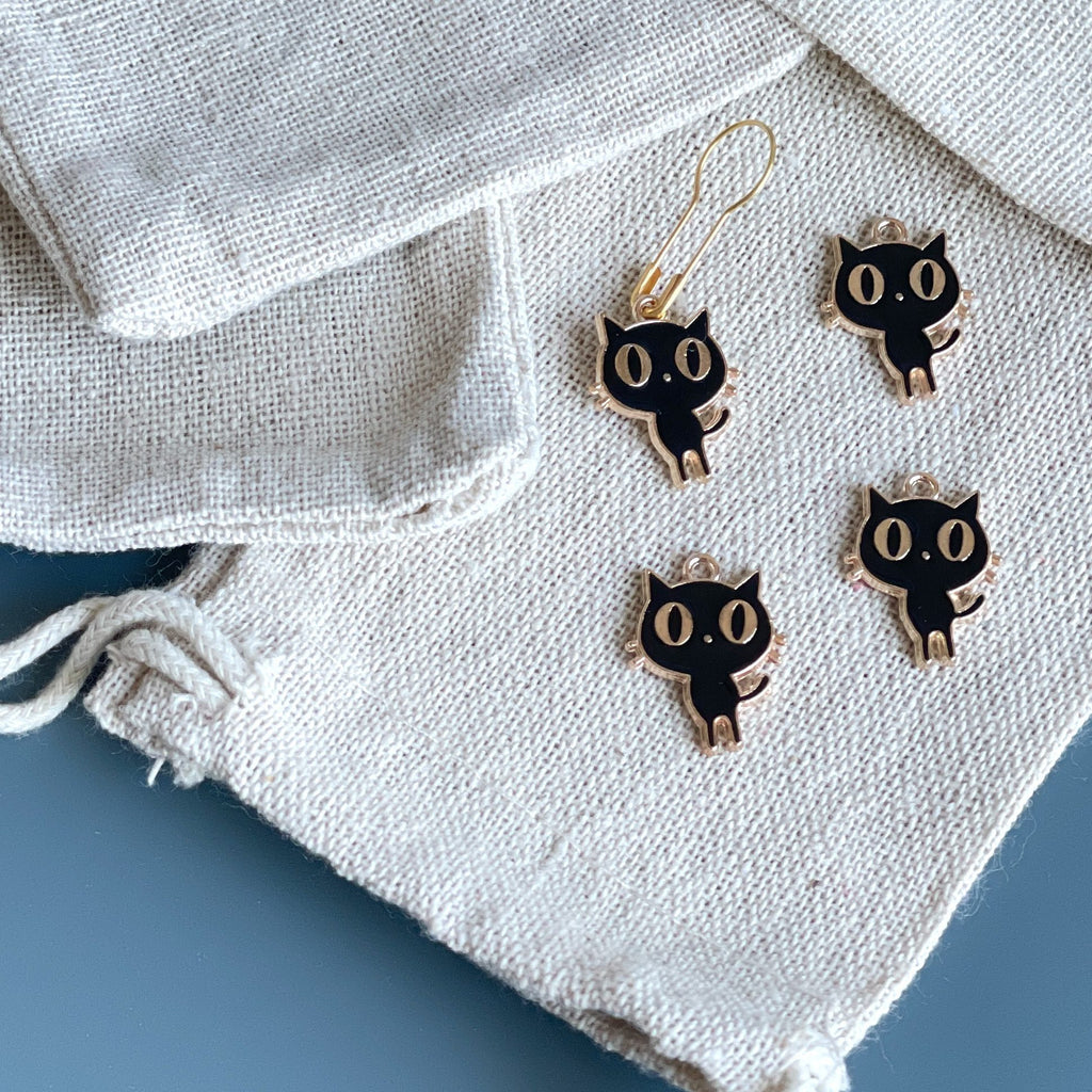 Katte-markør (sort - metal)