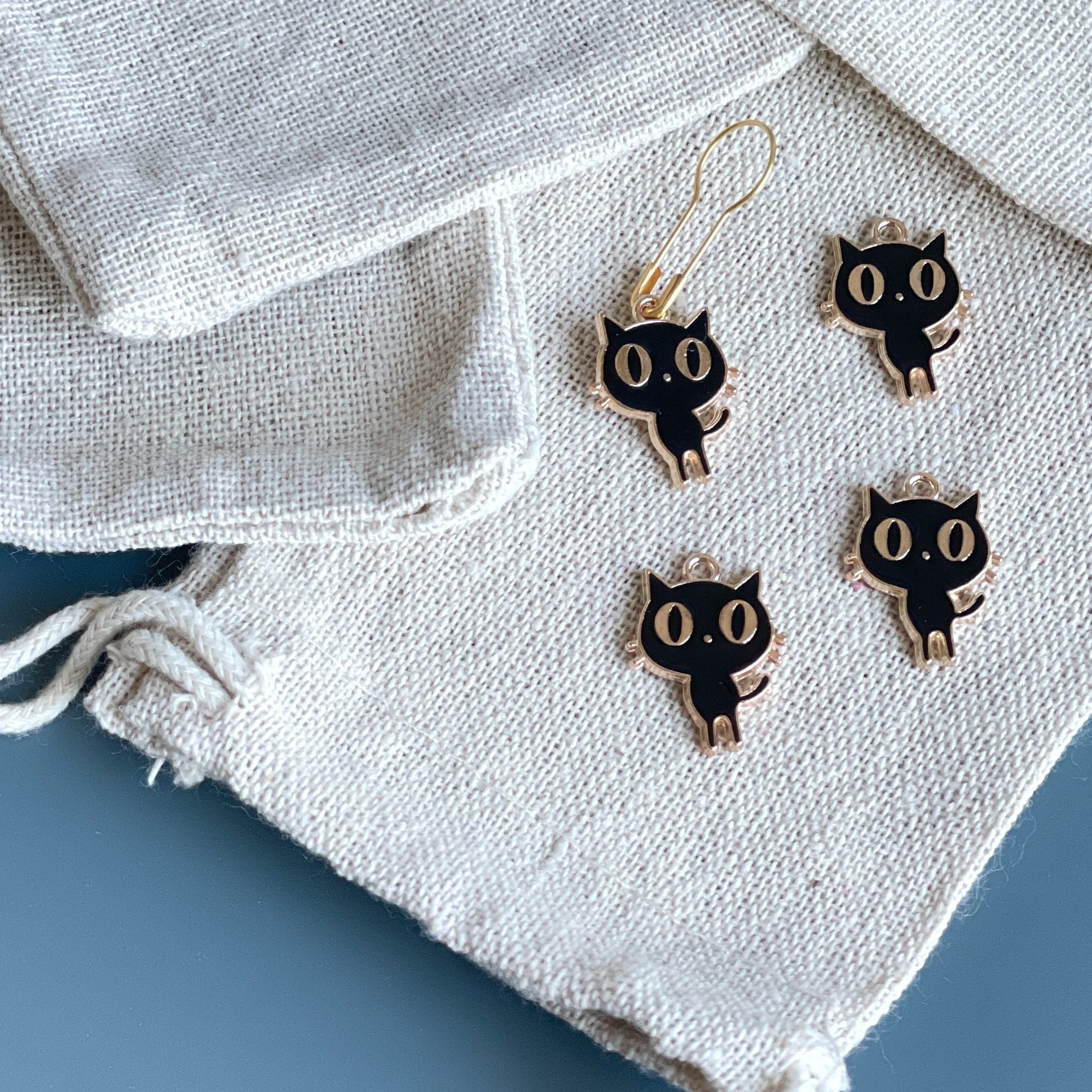 Katte-markør (sort - metal)