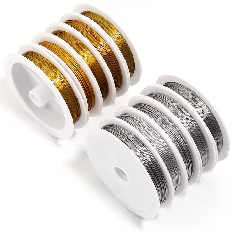 Smykke-wire, metallic, 0,38mm, 2meter