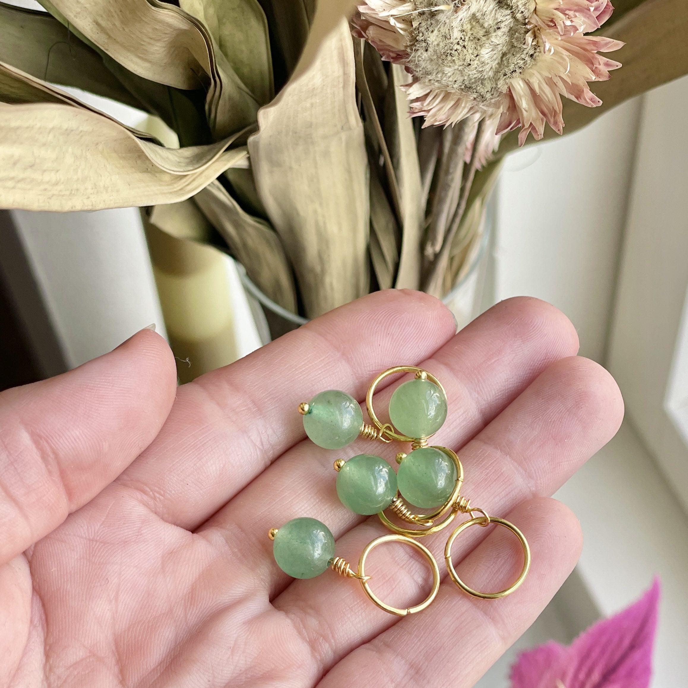 Perle-markør (søgrøn - guld)