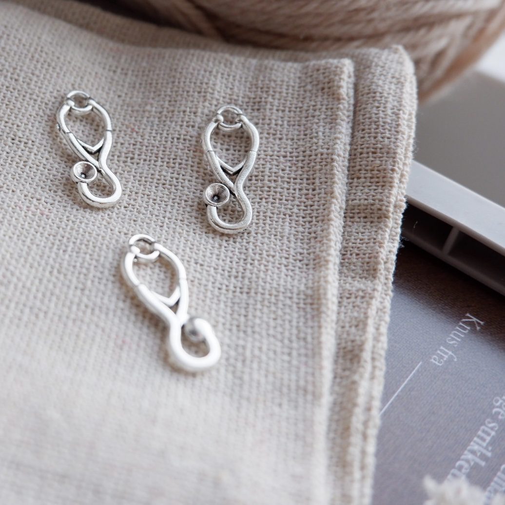 Stetoskop-markør (sølv - metal)