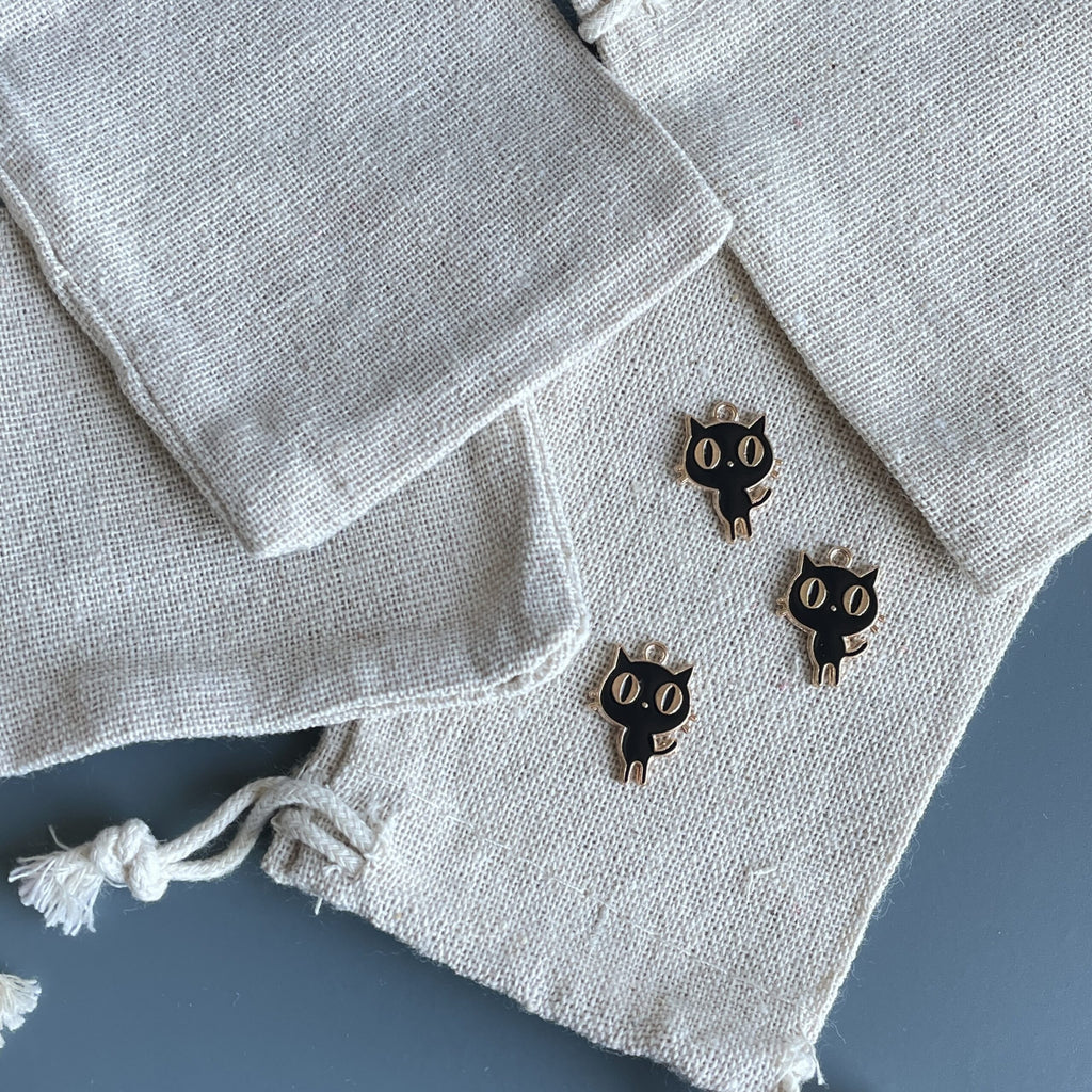 Katte-markør (sort - metal)