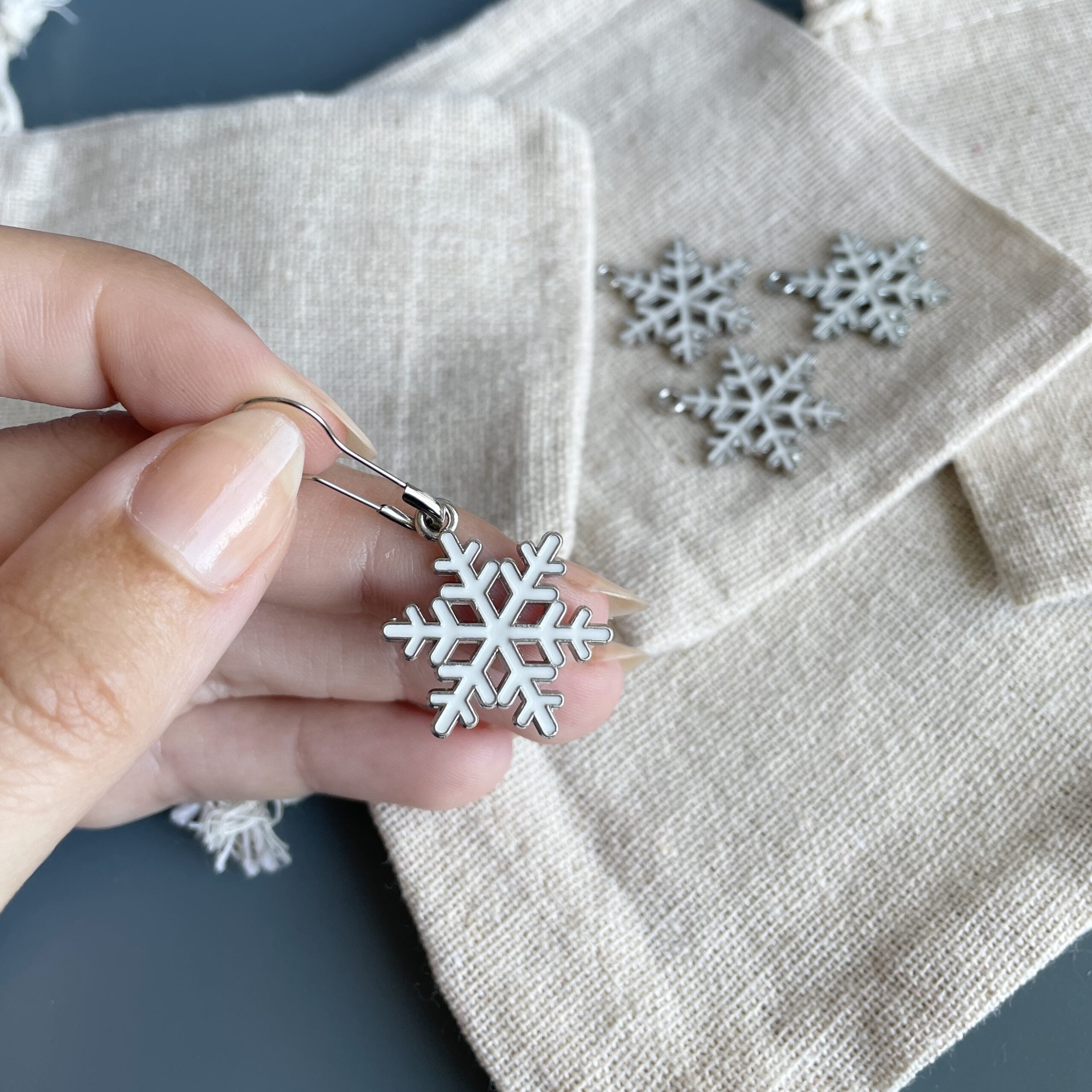 Snefnug-markør (sølv/hvid - metal)