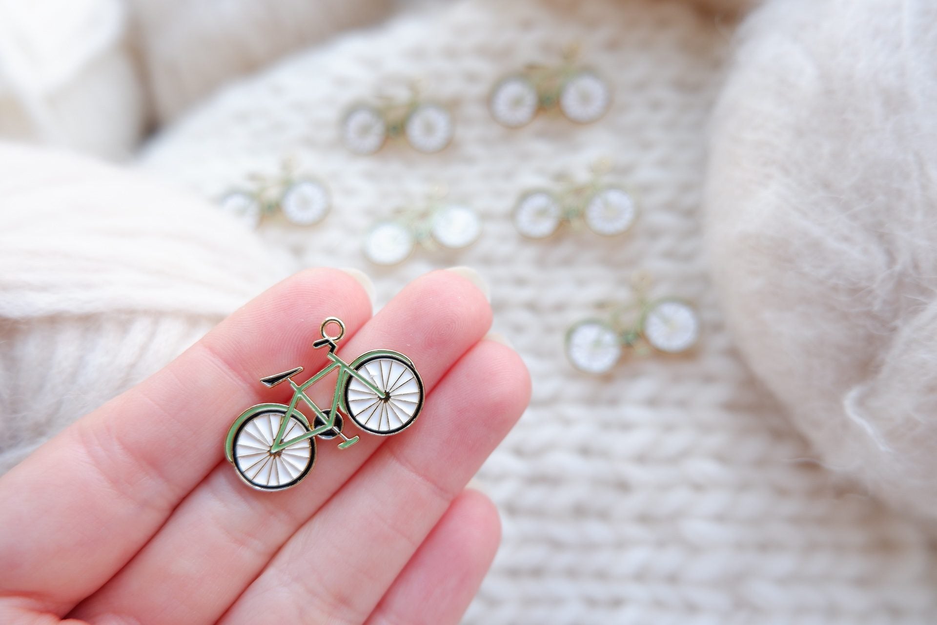 Cykel-markør (grøn - metal)