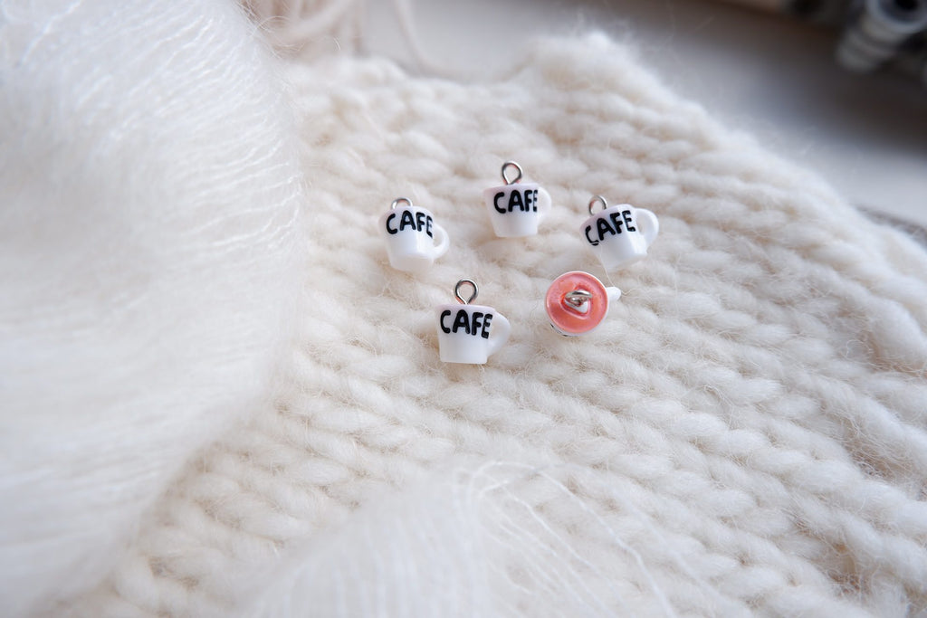 Cafelatte-markør (hvid mini)