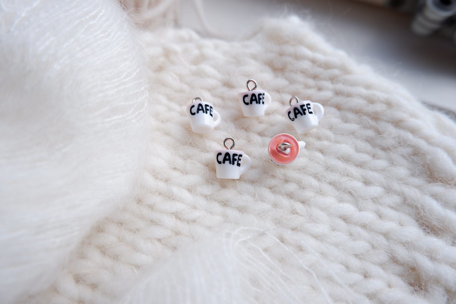 Cafelatte-markør (hvid mini)