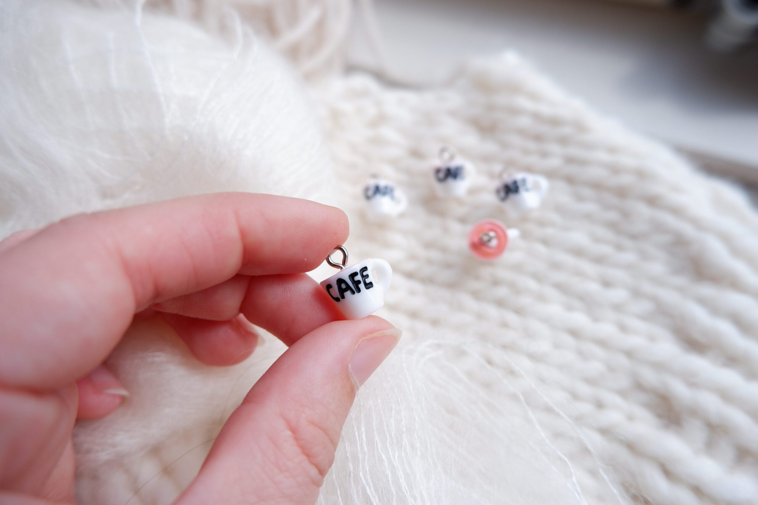 Cafelatte-markør (hvid mini)