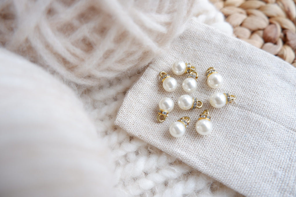 Perle-markør (hvid/guld)