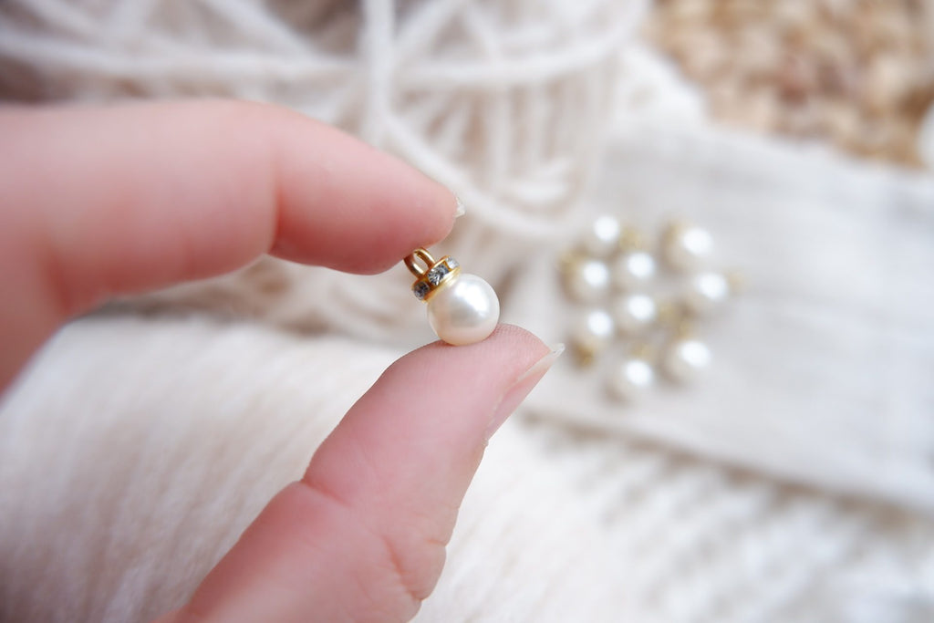 Perle-markør (hvid/guld)