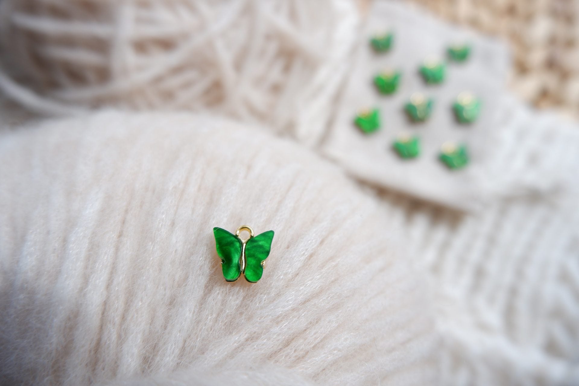 Mini-sommerfugl-markør (grøn - metal)