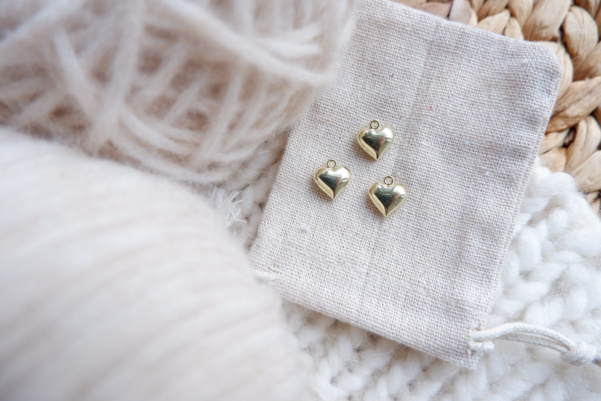 Hjerte-markør (guld - metal)