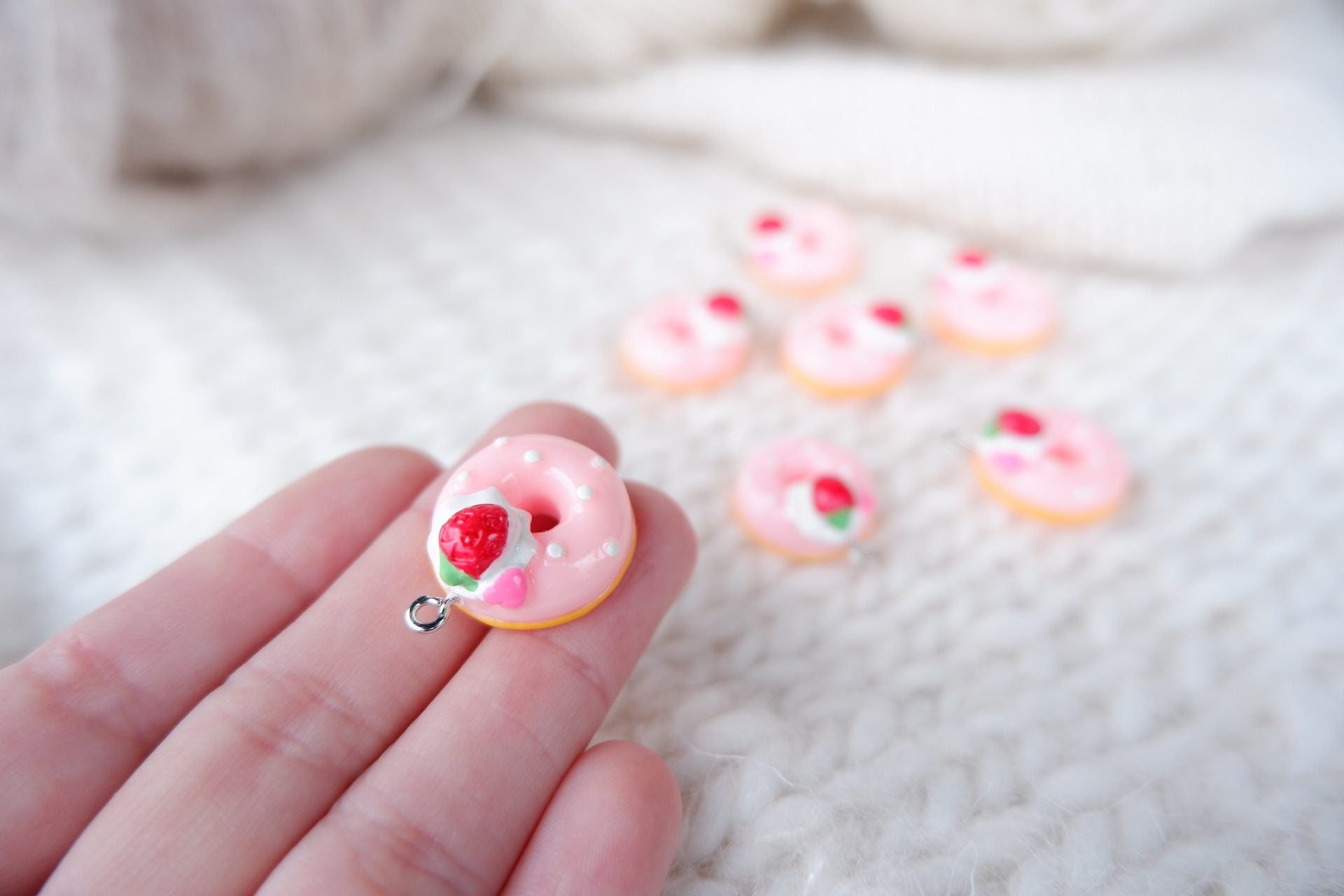 Donut-markør (jordbær/fløde)