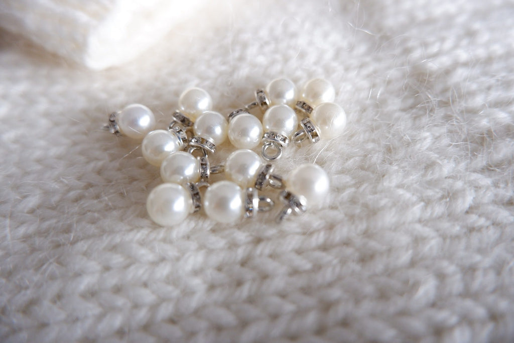 Perle-markør (hvid/sølv)