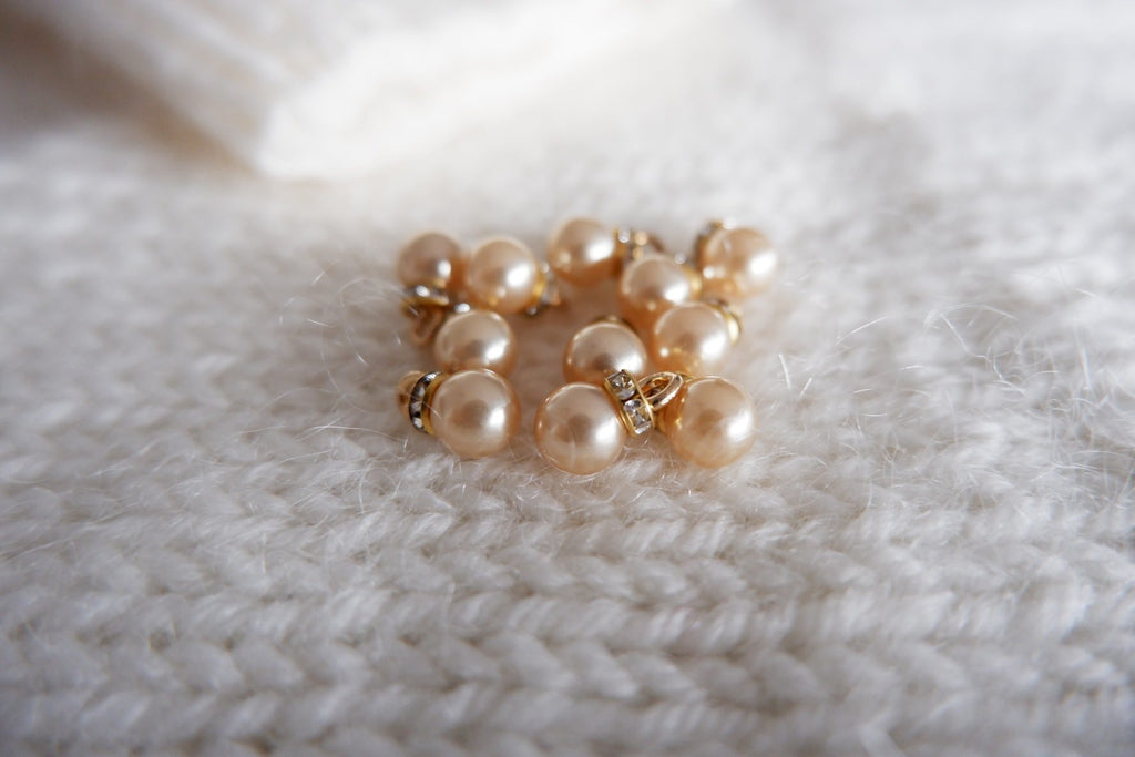 Perle-markør (beige/guld)