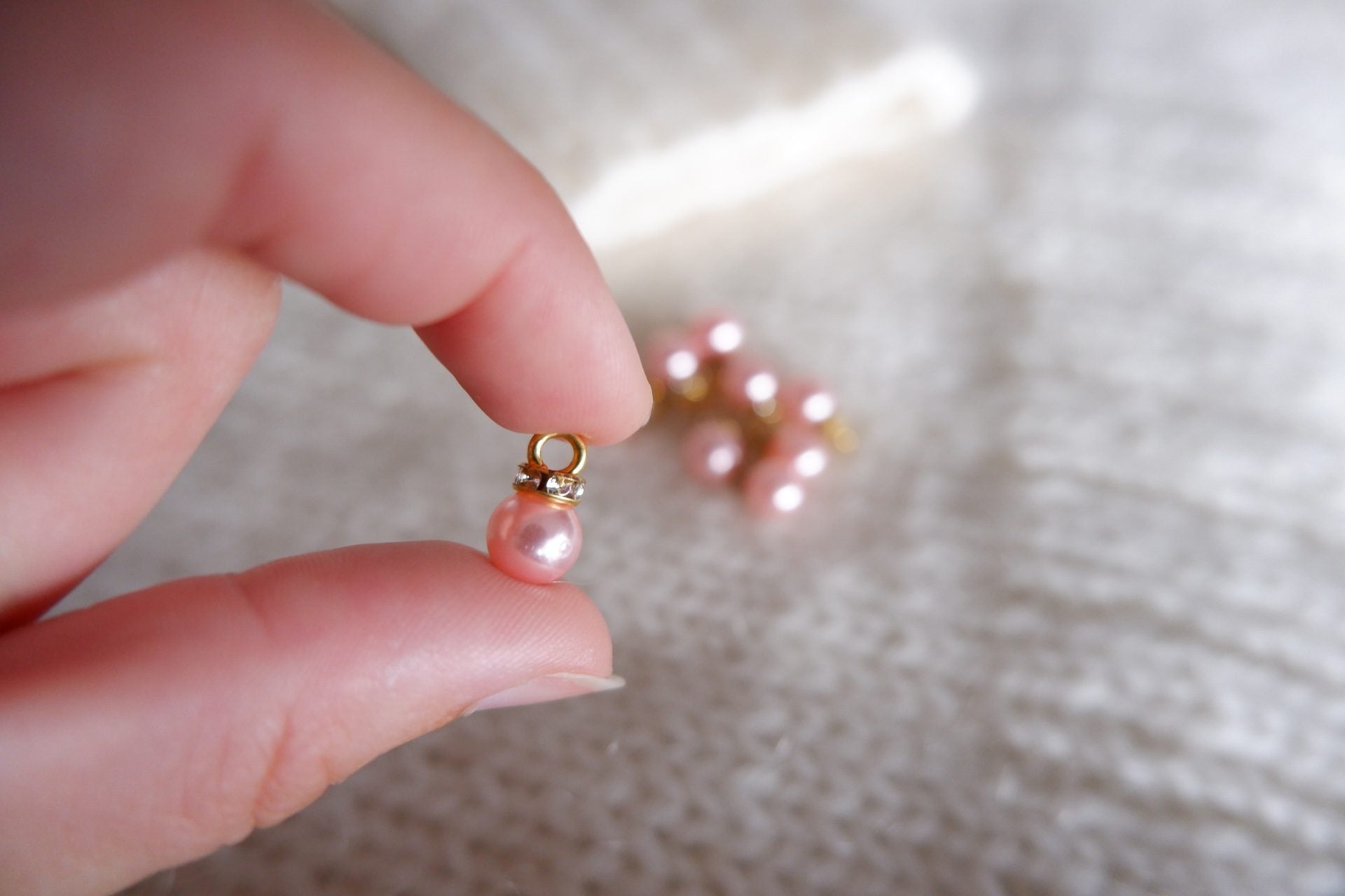 Perle-markør (lyserød/guld)