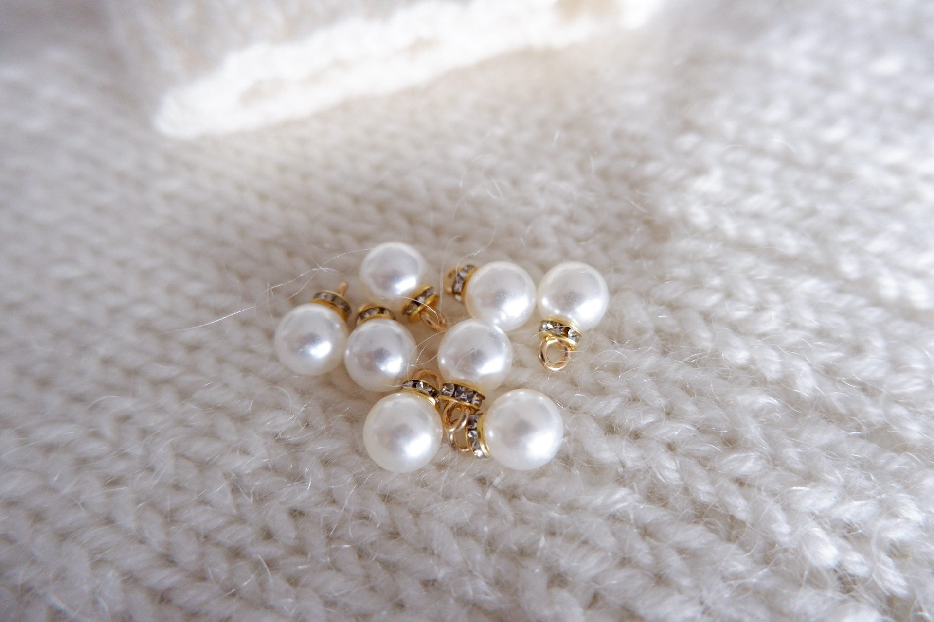 Perle-markør (stor - hvid/guld)