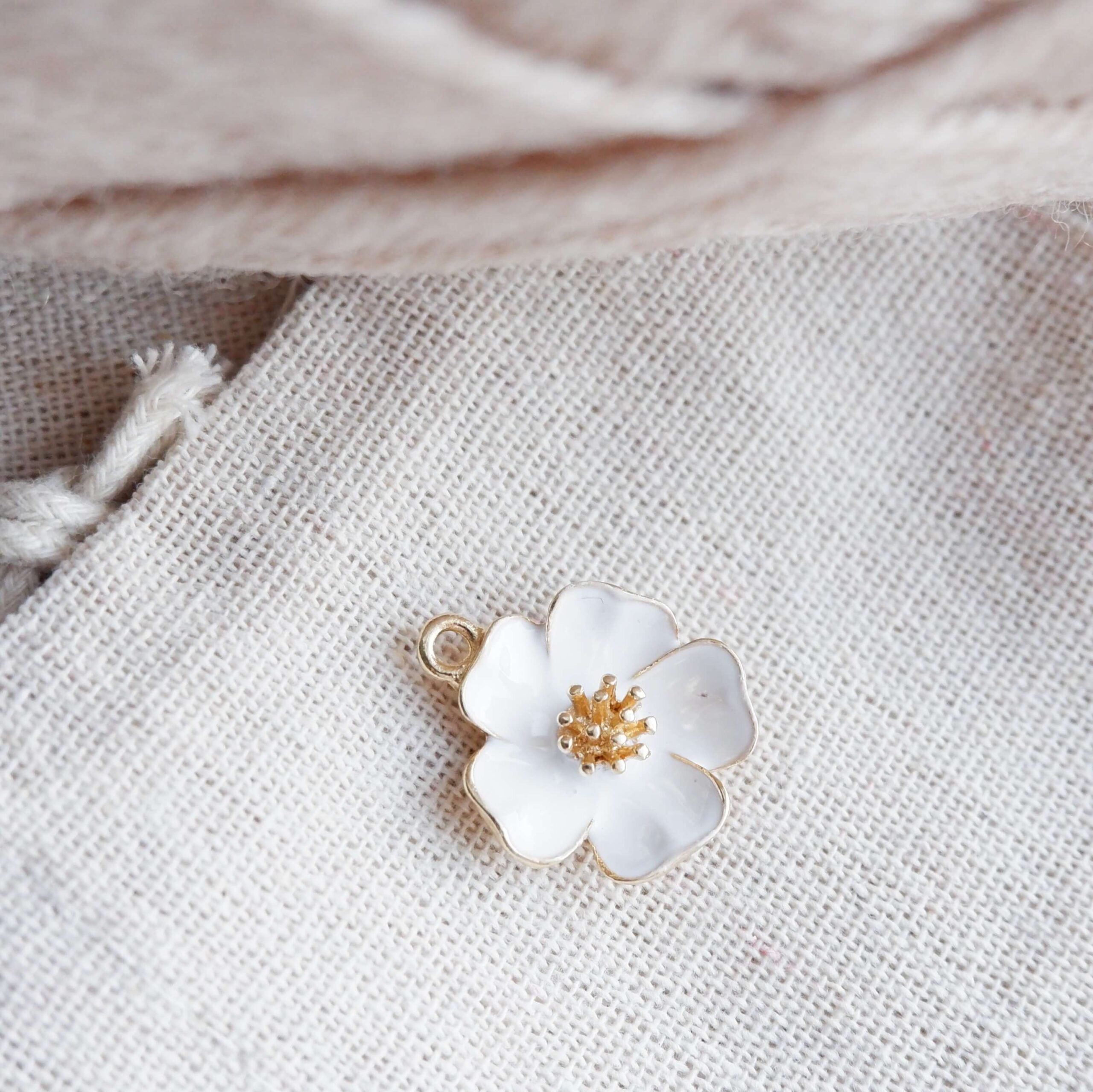 Blomster-markør (stor hvid-metal)