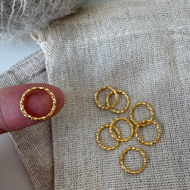 Markørringe-pakke (rustik guld)