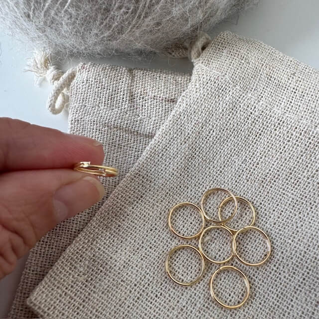 Markørringe-pakke (split-ring, lys guld)