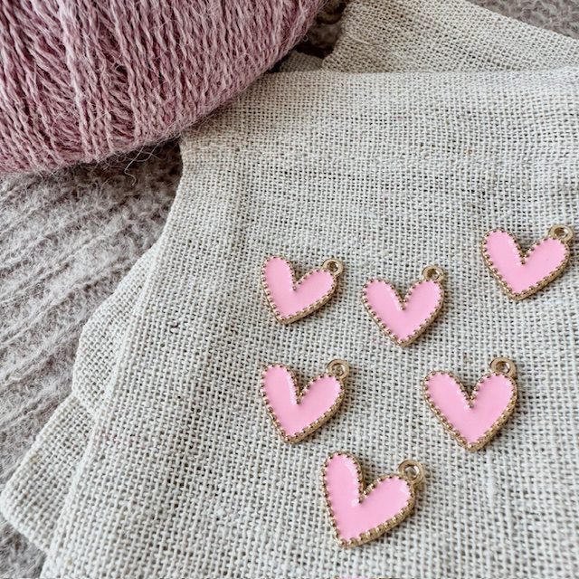 Lyserød hjerte-markør (metal)