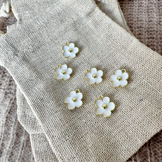 Blomster-markør (klassisk hvid -metal)