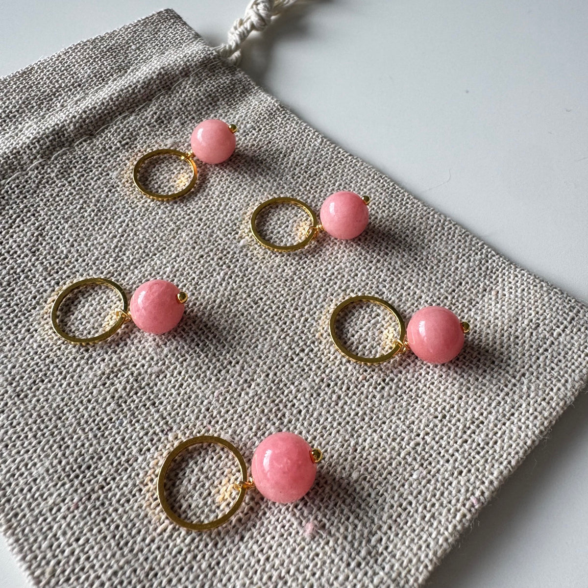 Perle-markør (rosa-guld)