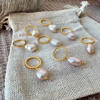 Ferskvandsperle-markør (rosa-guld)