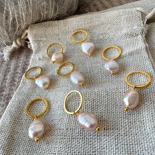 Ferskvandsperle-markør (rosa-guld)