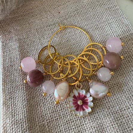 Raglansæt (rosa med blomster-markør)