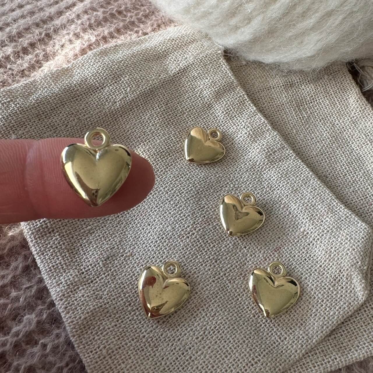 Hjerte-markør, flad (guld-metal)