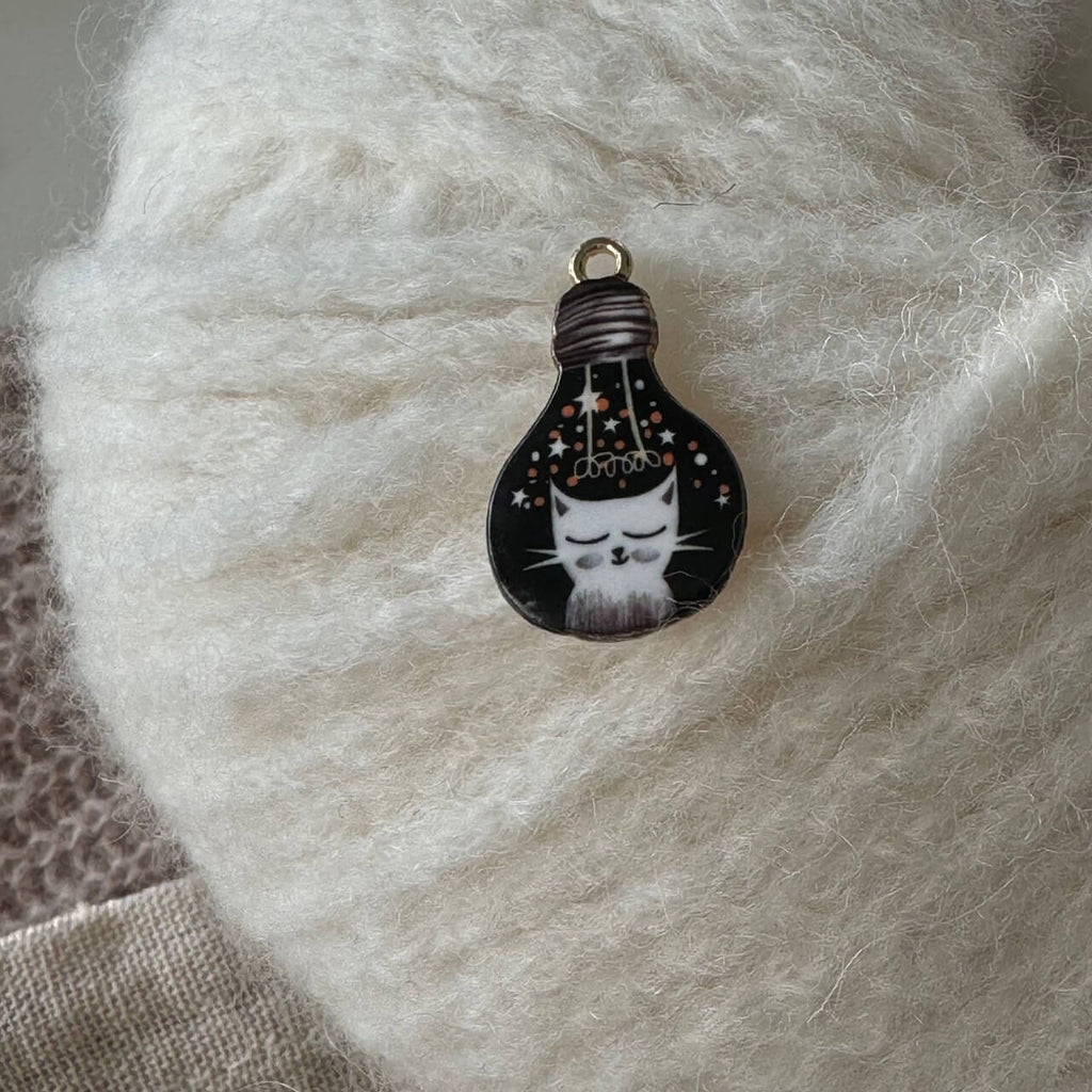 Kat-i-elpære-markør, sort (metal)