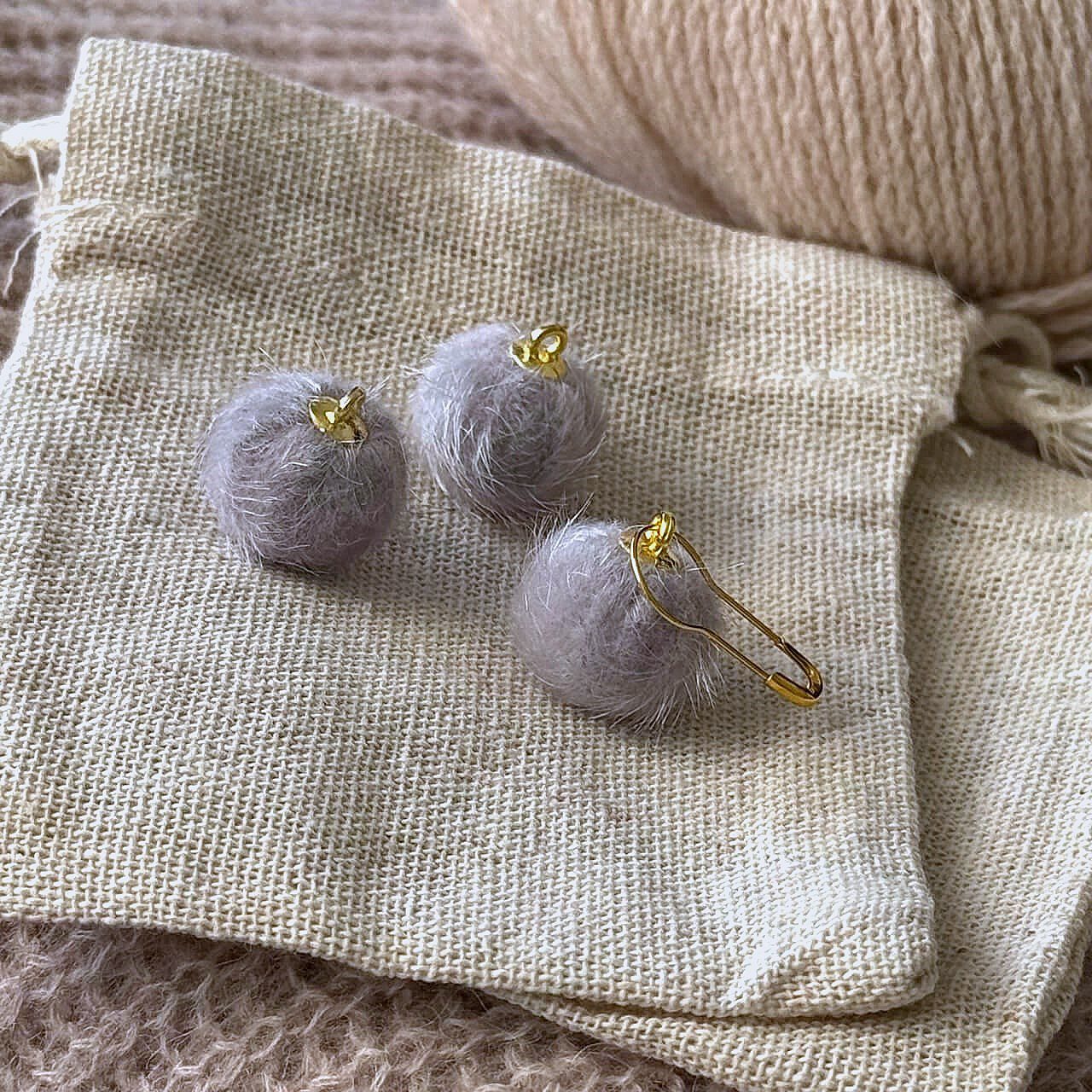 Pompon-markør (blå-grå)