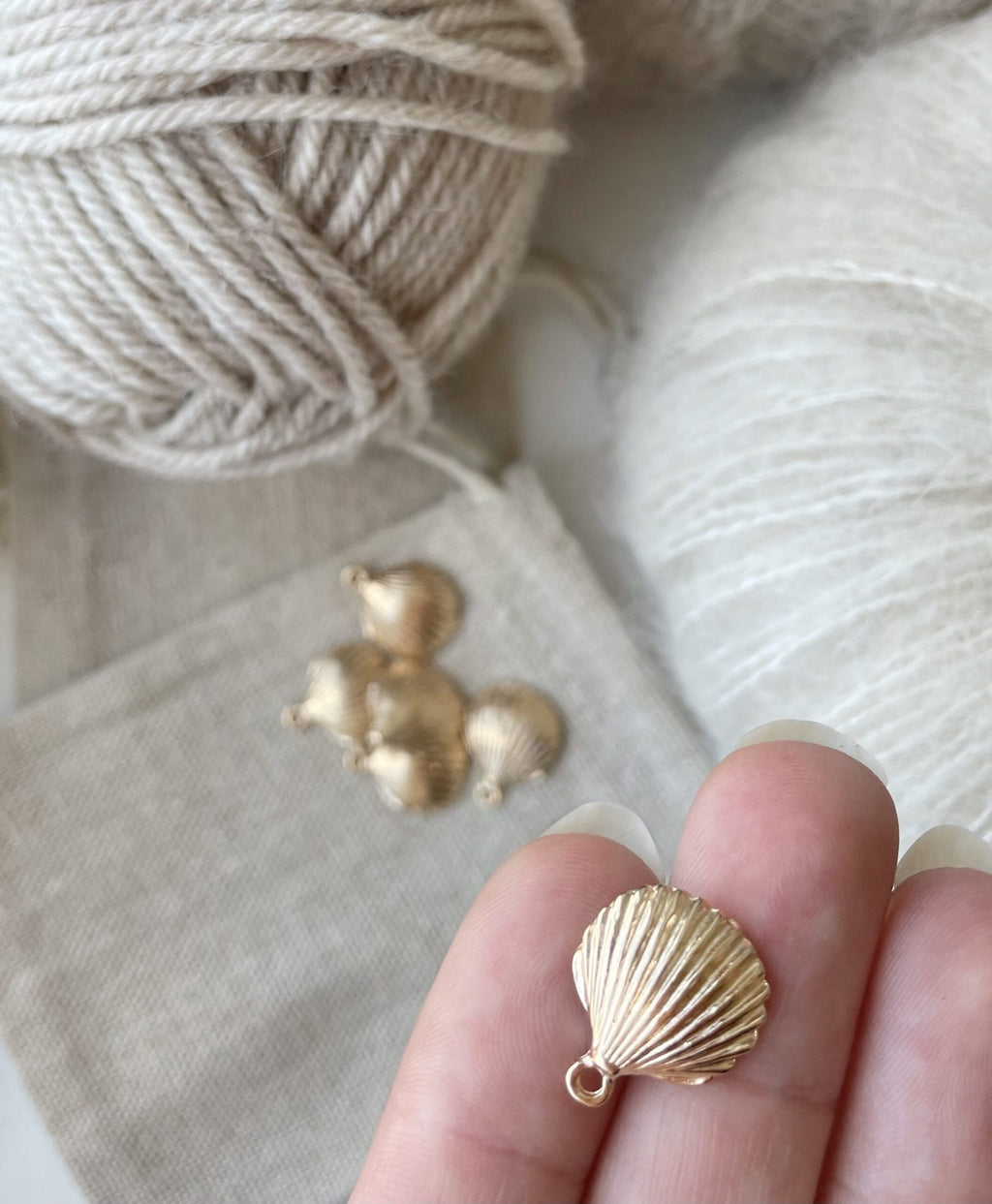 Hjertemusling-markør (guld - metal)