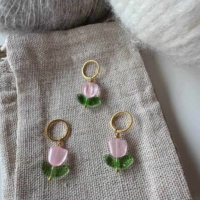 Tulipan-markør, rosa (glas)