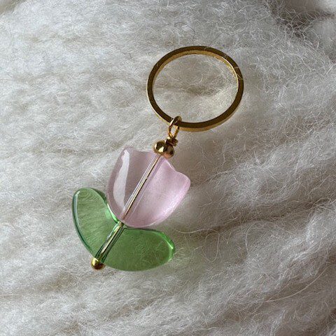 Tulipan-markør, rosa (glas)