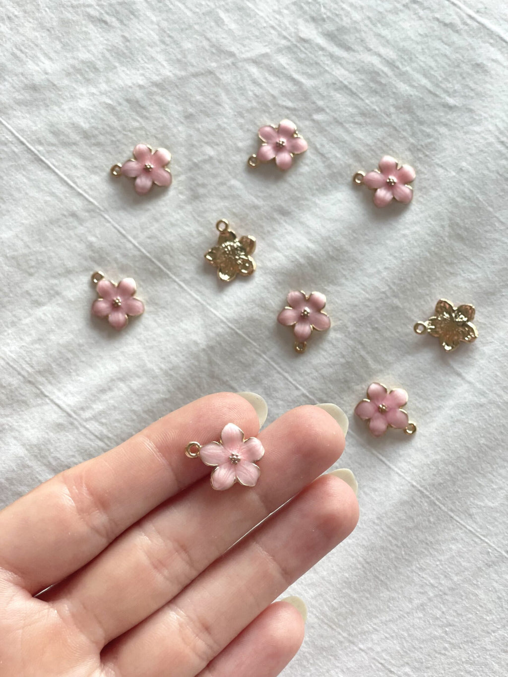 Blomster-markør (lyserød - metal)