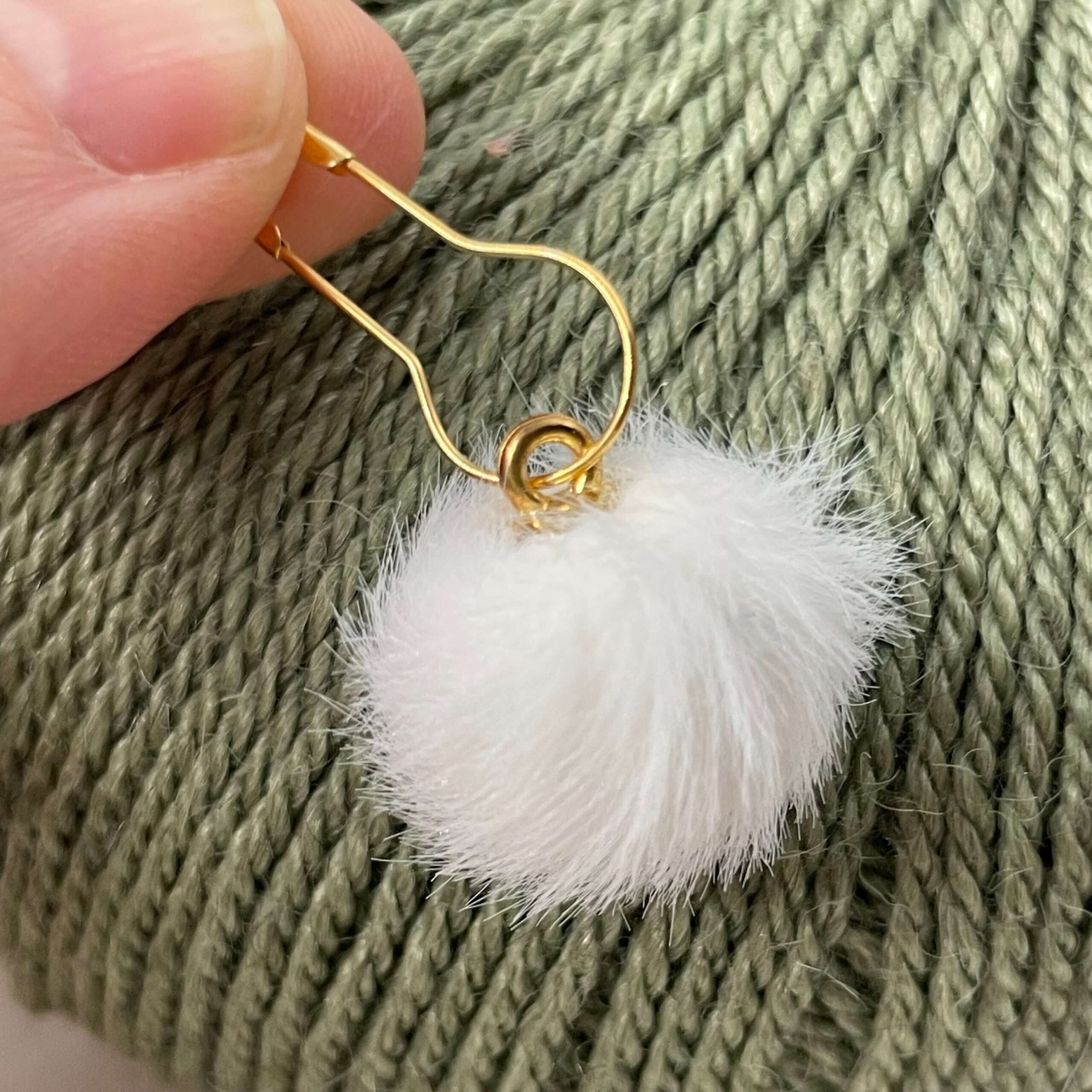 Pompon-markør (hvid)