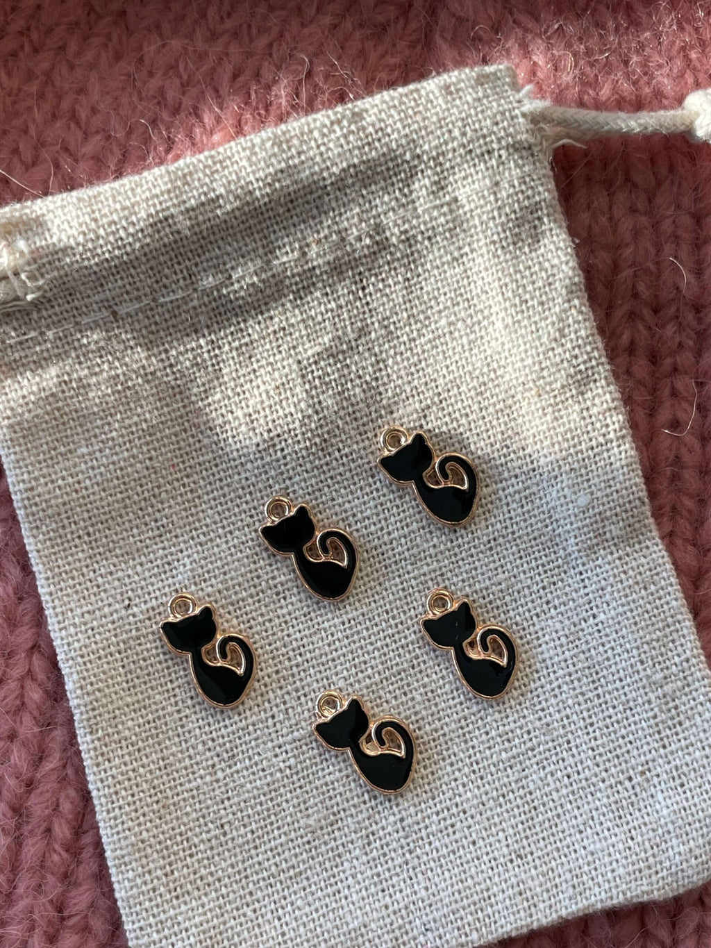 Katte-markør (siddende, sort - metal)