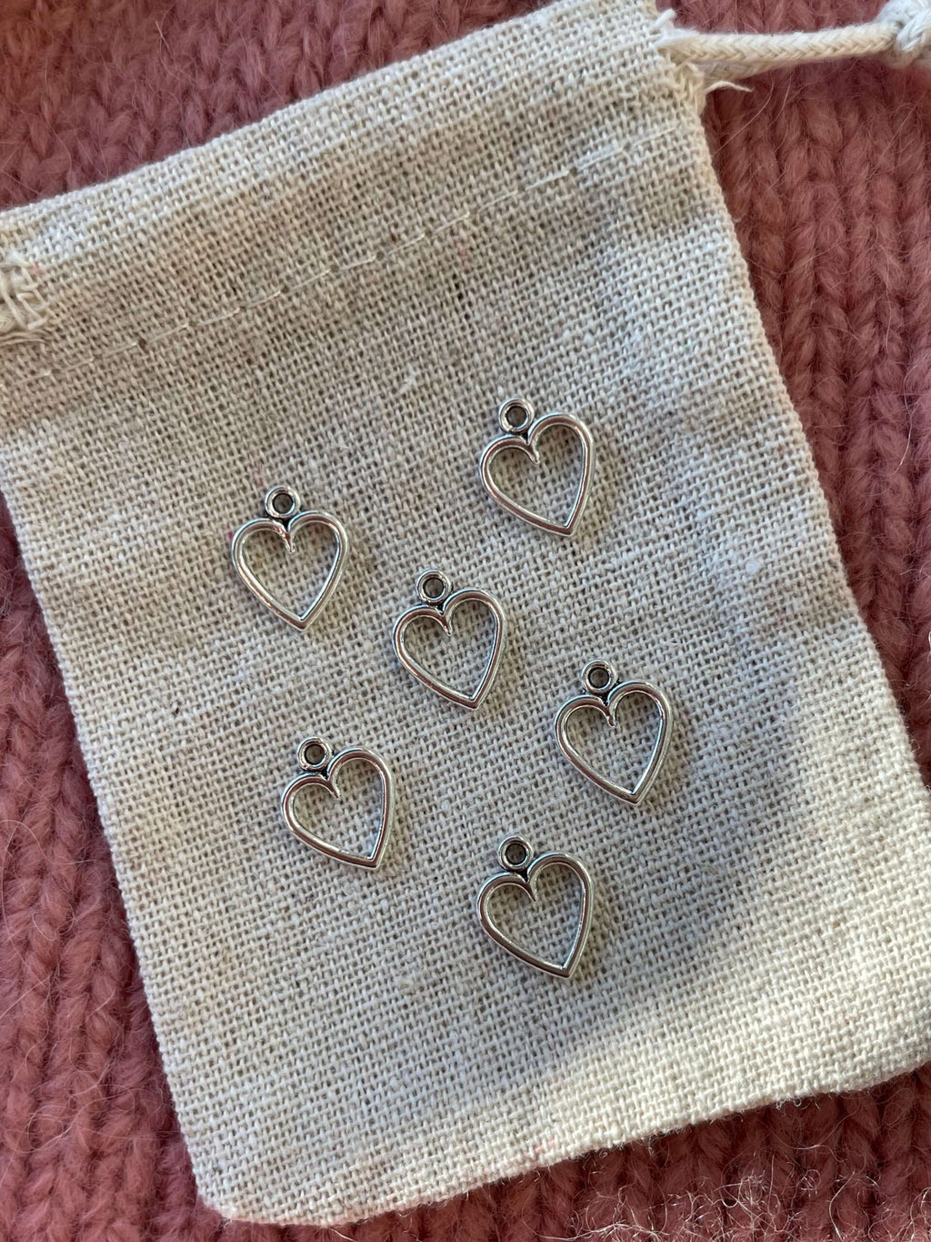 Hjerte-markør (sølv-metal, åbent)