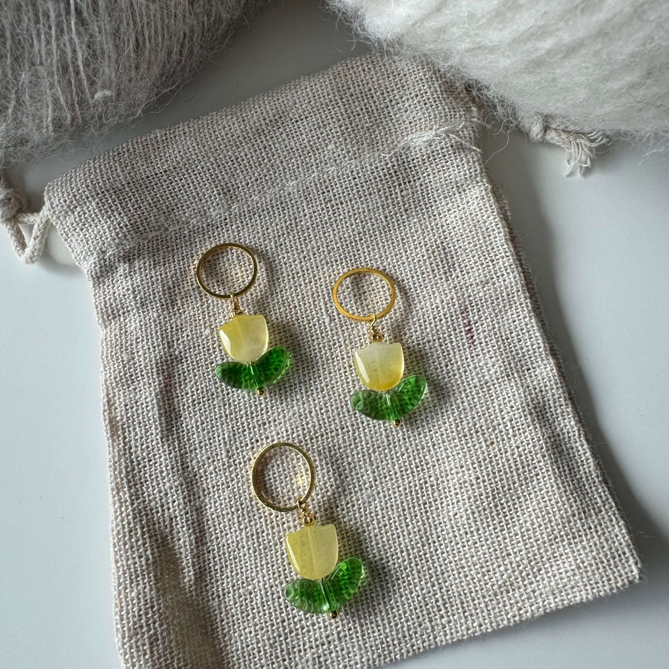 Tulipan-markør, gul (glas)