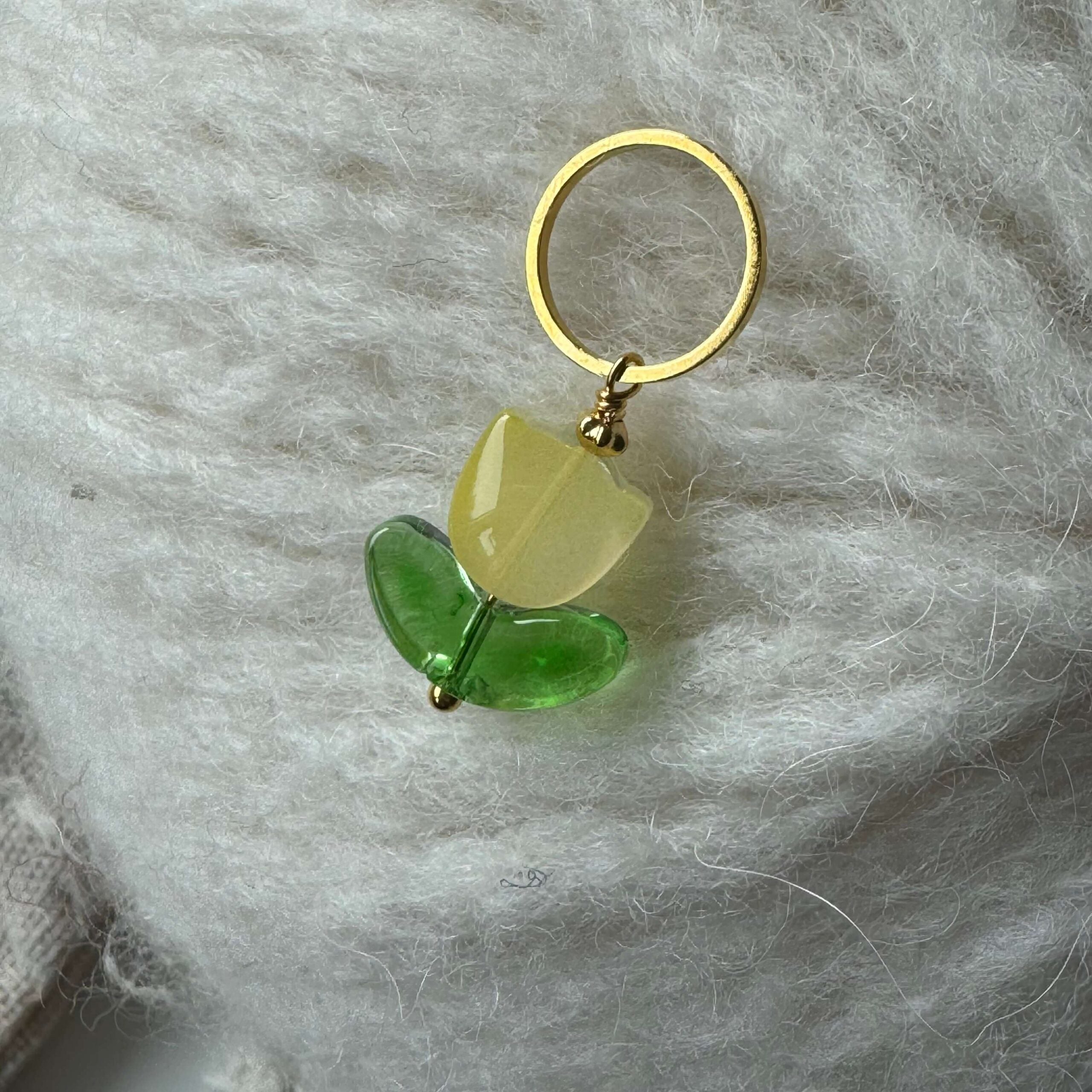 Tulipan-markør, gul (glas)