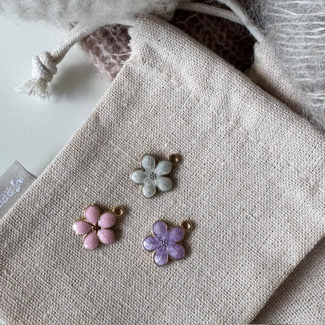 Blomster-markør (lyserød - metal)