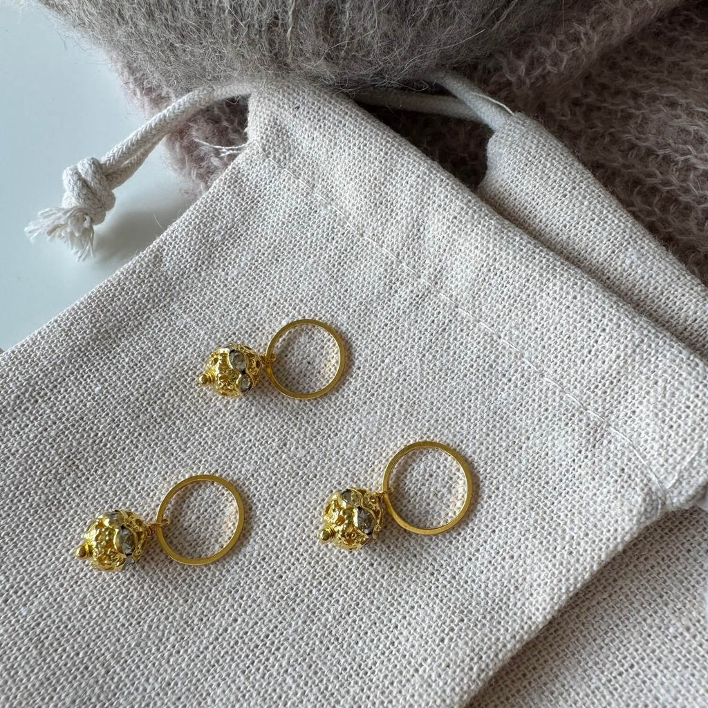 Rhinestone-perlemarkør (guld-klar)