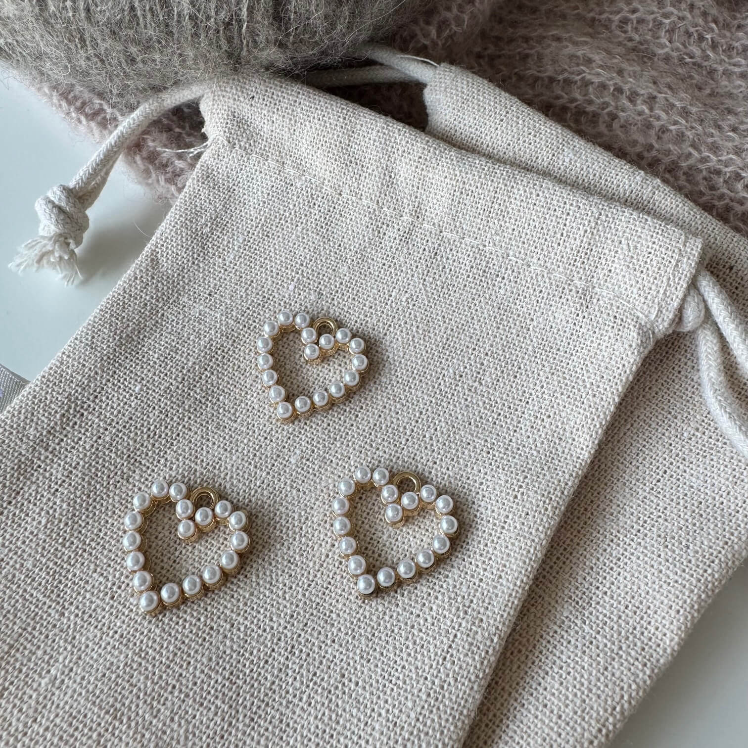 Perlehjerte-markør (metal)