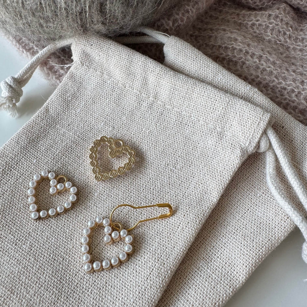 Perlehjerte-markør (metal)