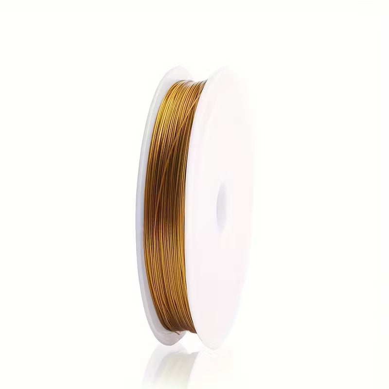 Smykke-wire, gylden 0,38mm, 2meter