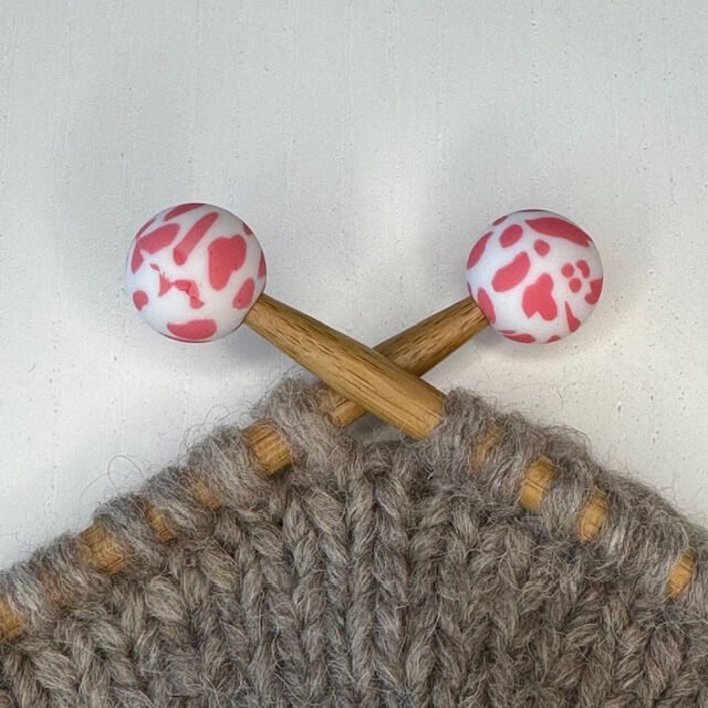 Maskestopper - Rund perle, Pink og hvid